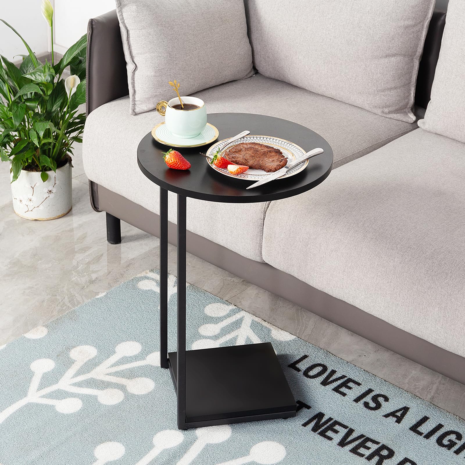 C Shaped End Table Set of 2