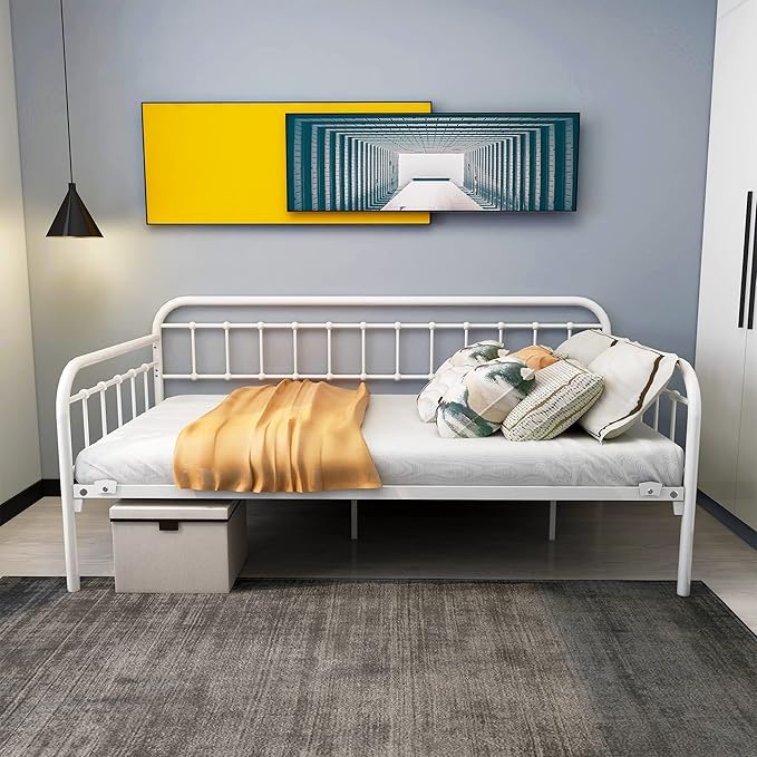 Metal Daybed Frame with Heavy Duty Slats - Twin