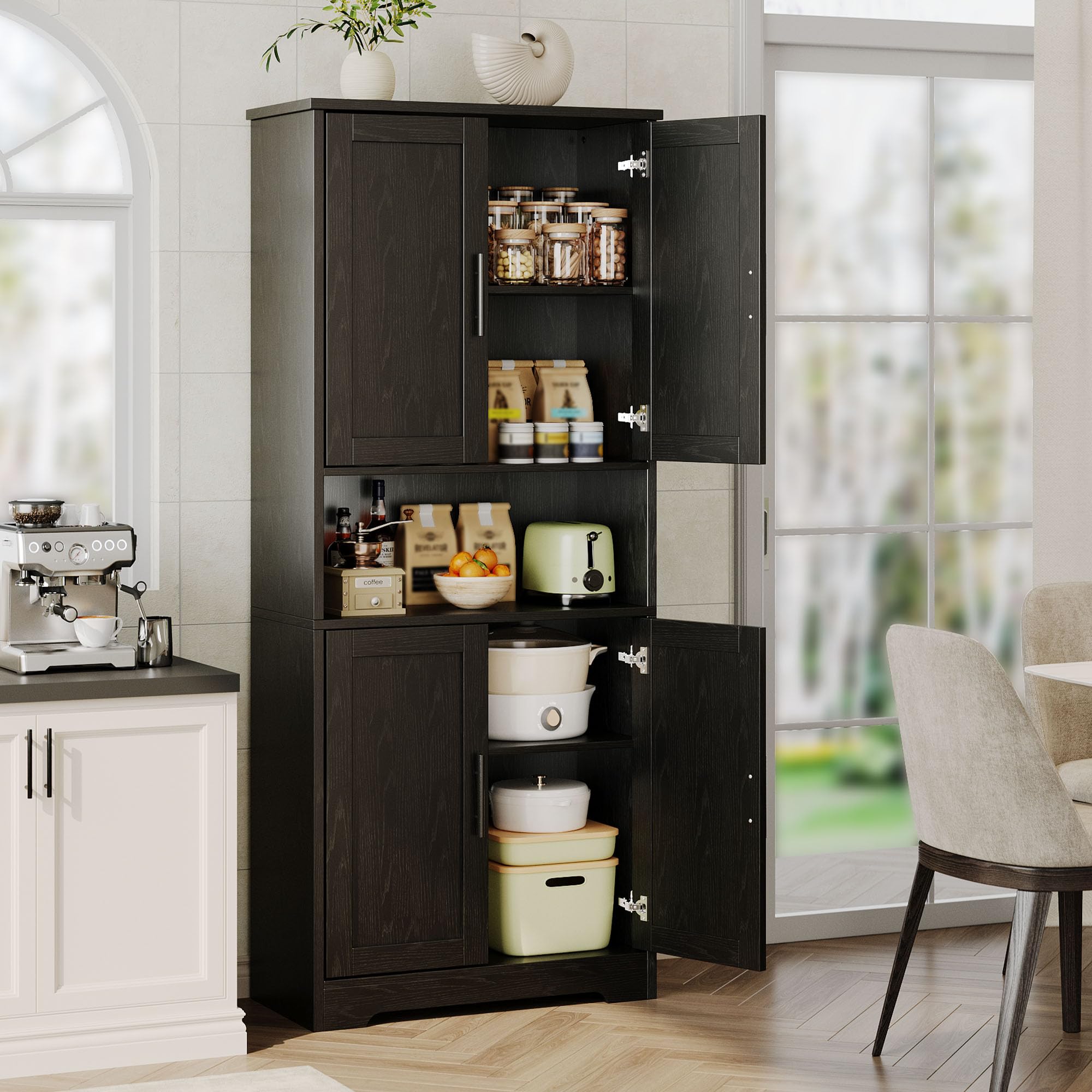 Tall Kitchen Pantry Cabinet with Adjustable Shelves