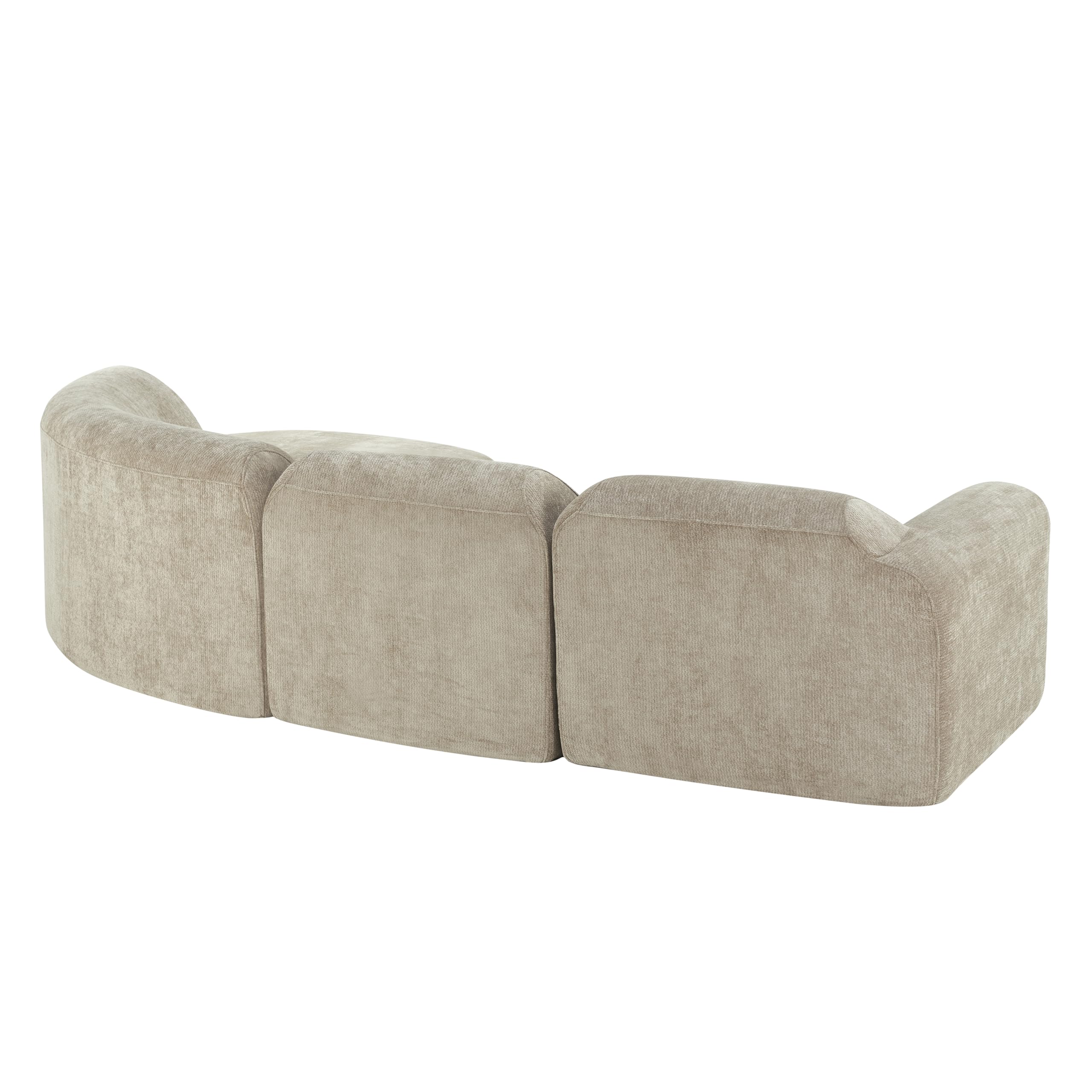 Merax Modern Curved Sectional Sofa with Ottoman, Couch 4-Piece Set High-Density Compressed Sponge, Fully Assembled, Right Hand Facing, Plush Deep Seat for Living Room, Lounge, Apartment, Espresso