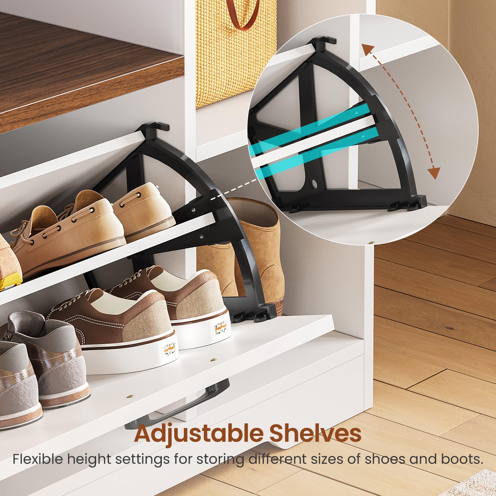 Hall Tree with Shoe Storage Bench and Coat Rack