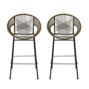 Woven Plastic Wicker Bar Stools Set of 2