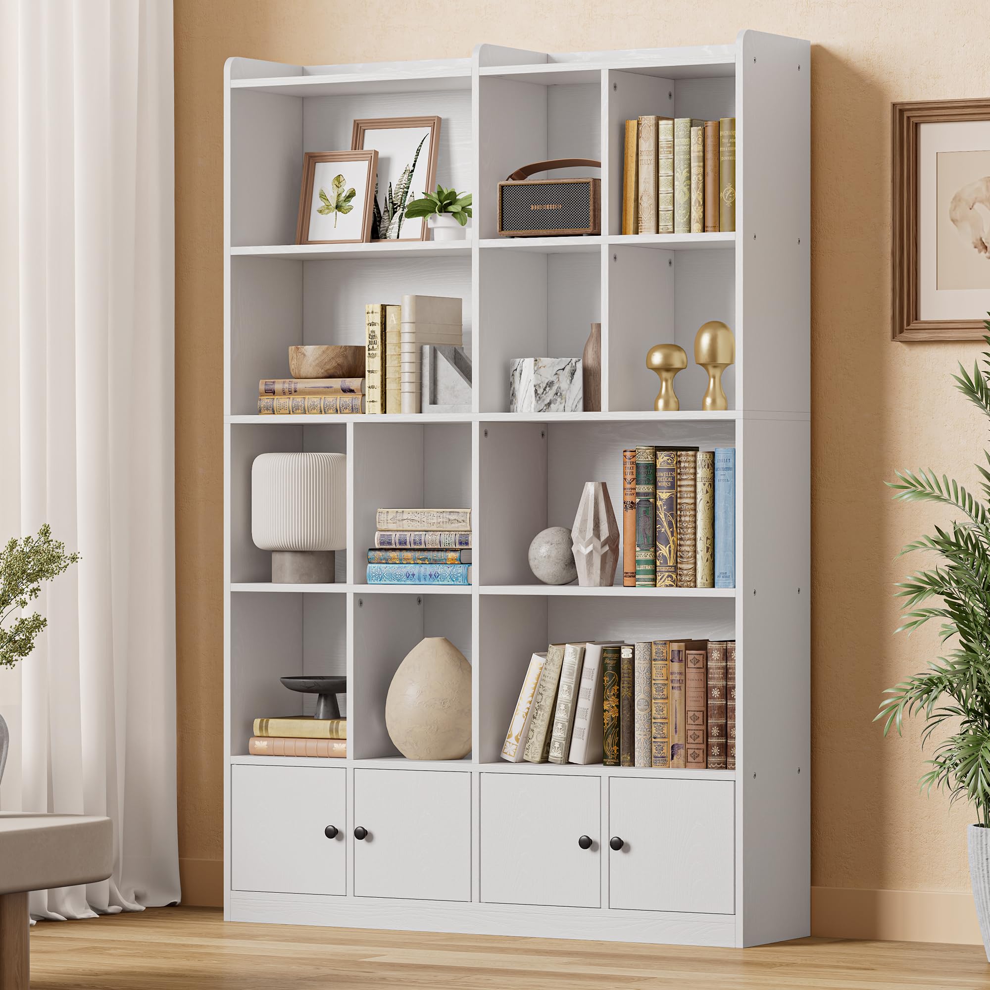 6-Tier Bookshelf with Doors