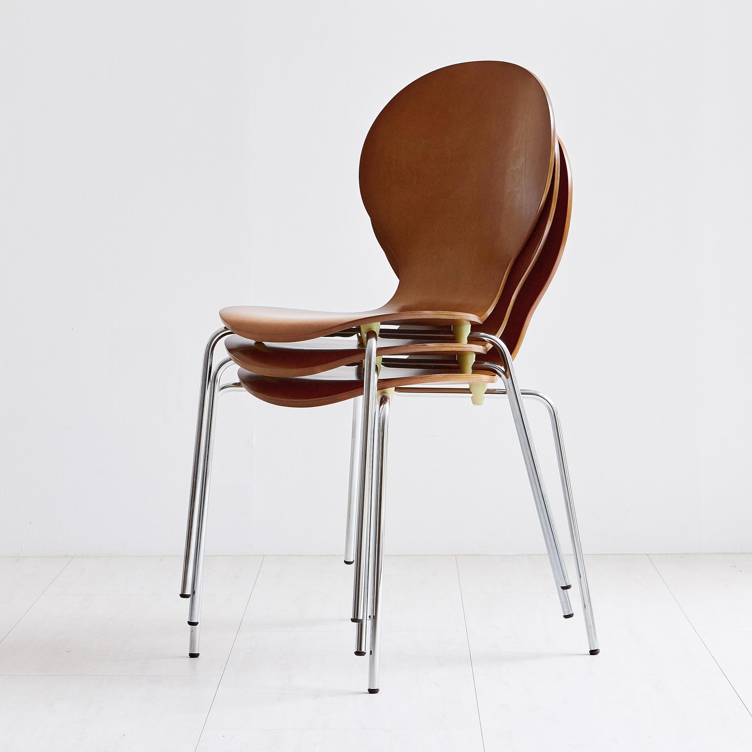 Mid-Century Modern Wooden Dining Chairs Set of 2