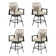 Swivel Bar Stools Set of 4 with Cushions