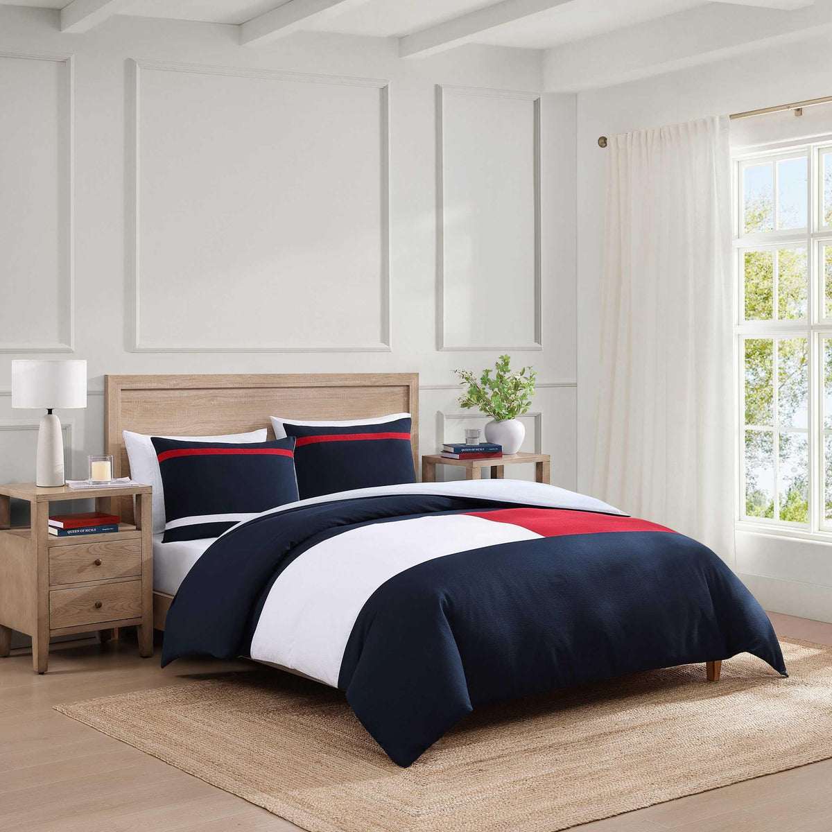Queen Comforter Set - Soft Breathable Seersucker Bedding 3 Piece