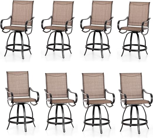 Outdoor Bar Set with Swivel Stools and Table