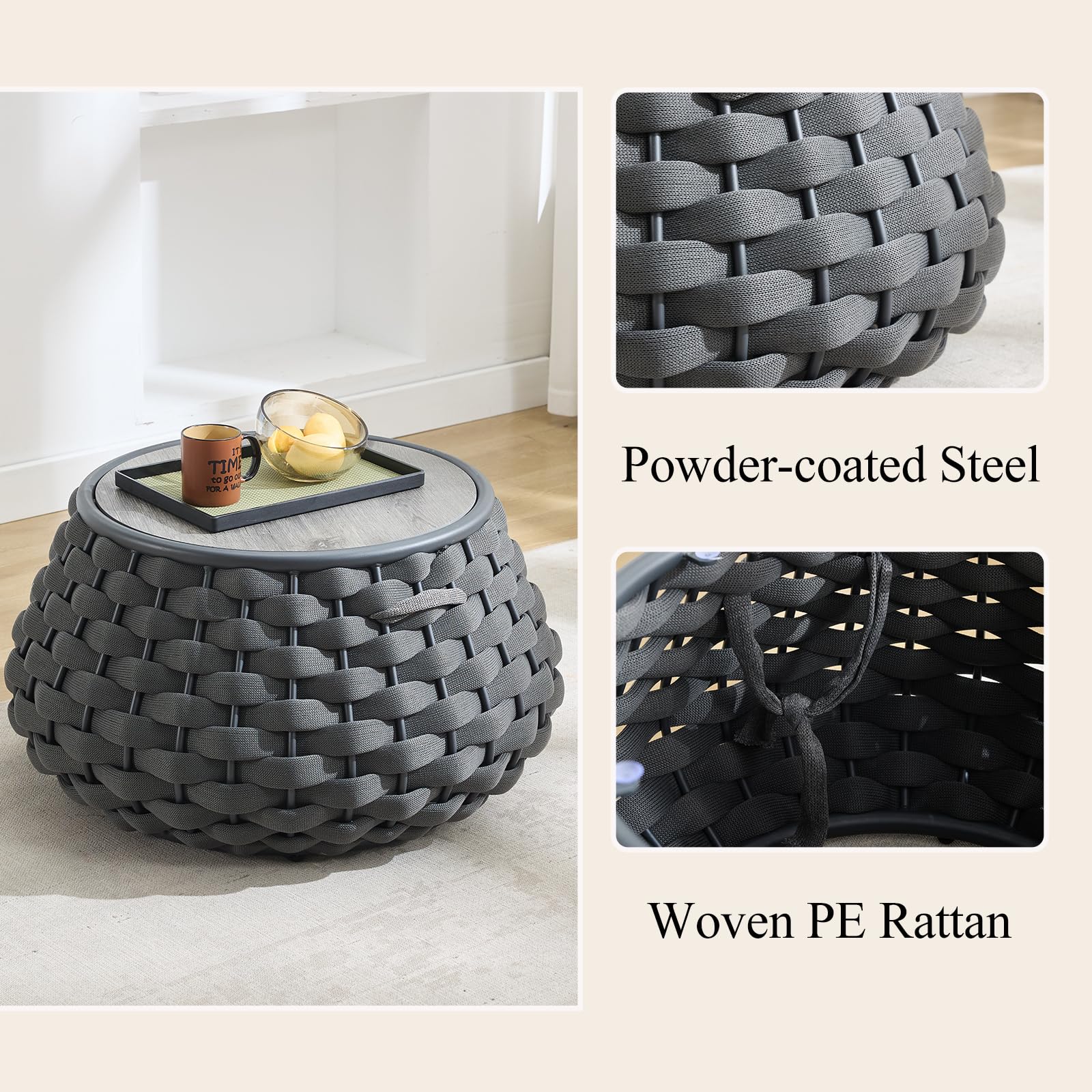 Outdoor Side Table with Removable Lid