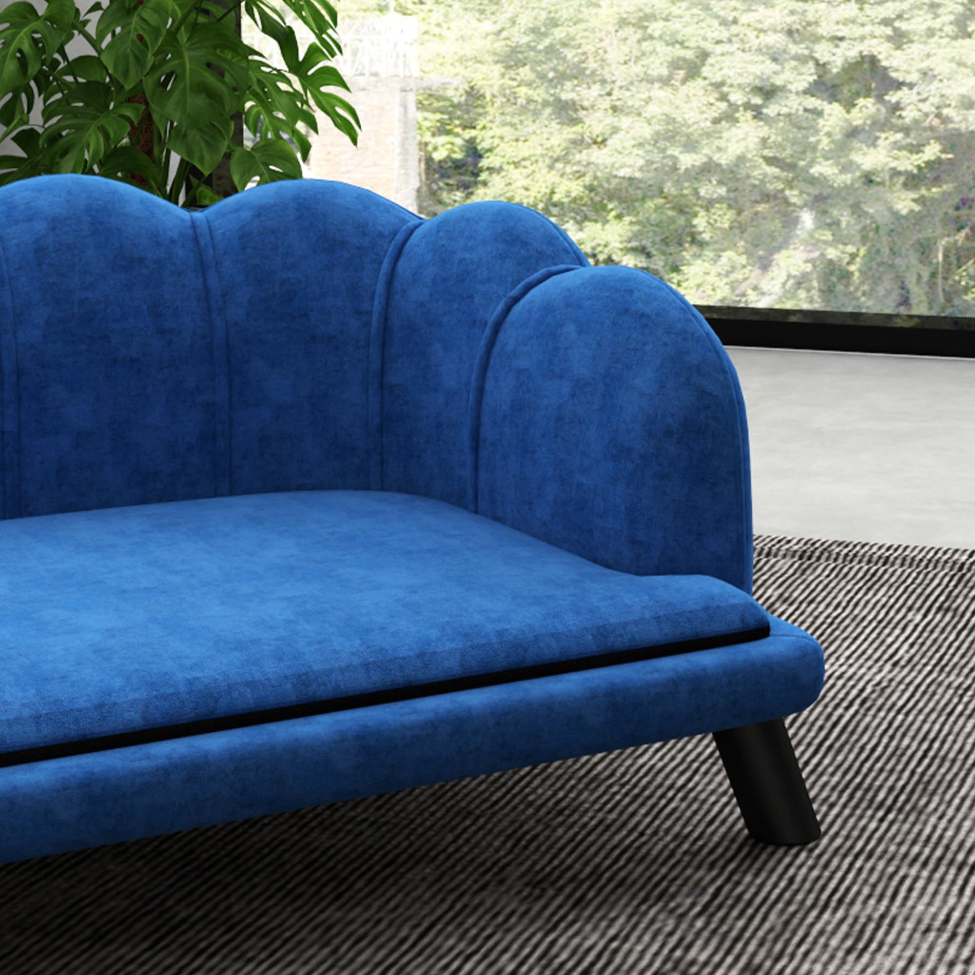 Velvet Large Dog Couch with Foam Cushion