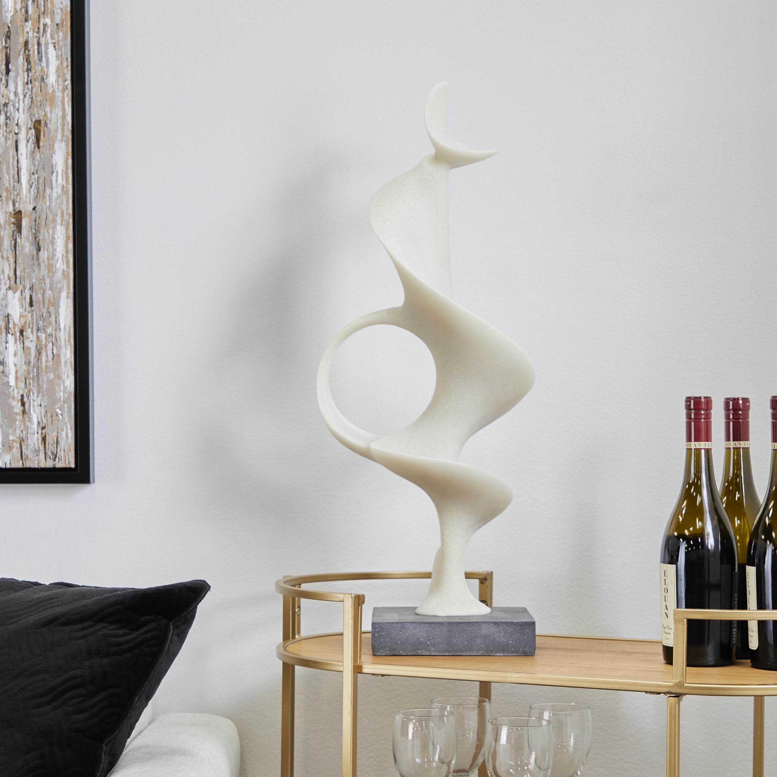 Polystone Abstract Decorative Sculpture 10" x 9" x 28"
