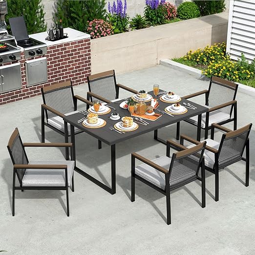 5-Piece Patio Dining Set with Umbrella Hole