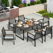 7-Piece Outdoor Dining Set with Umbrella Hole