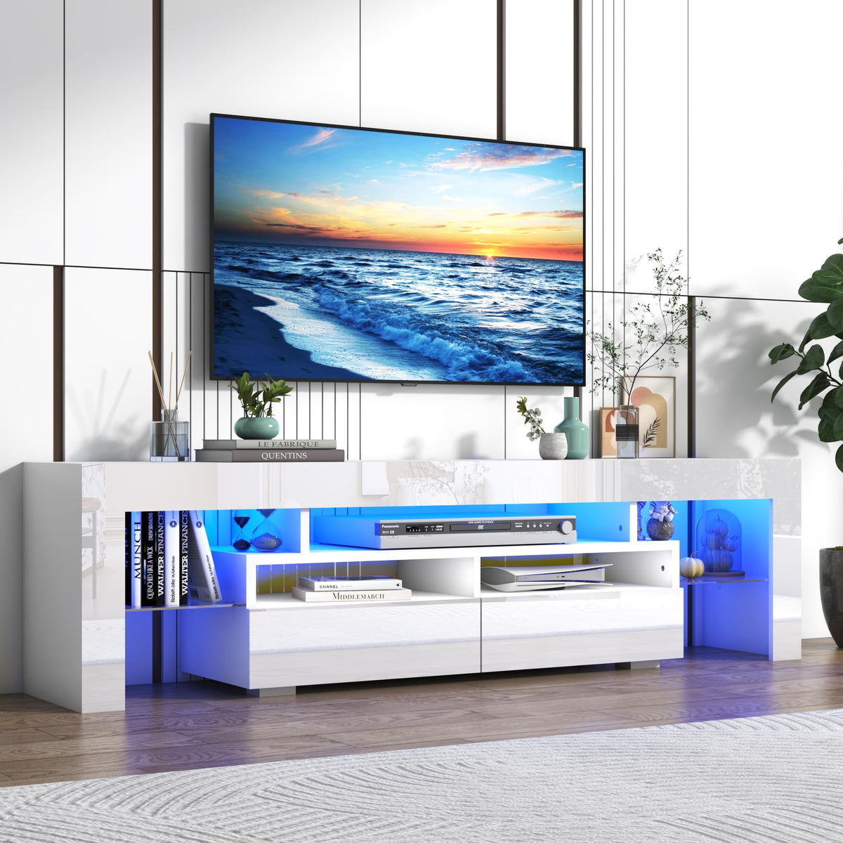 LED TV Stand with Storage Drawers