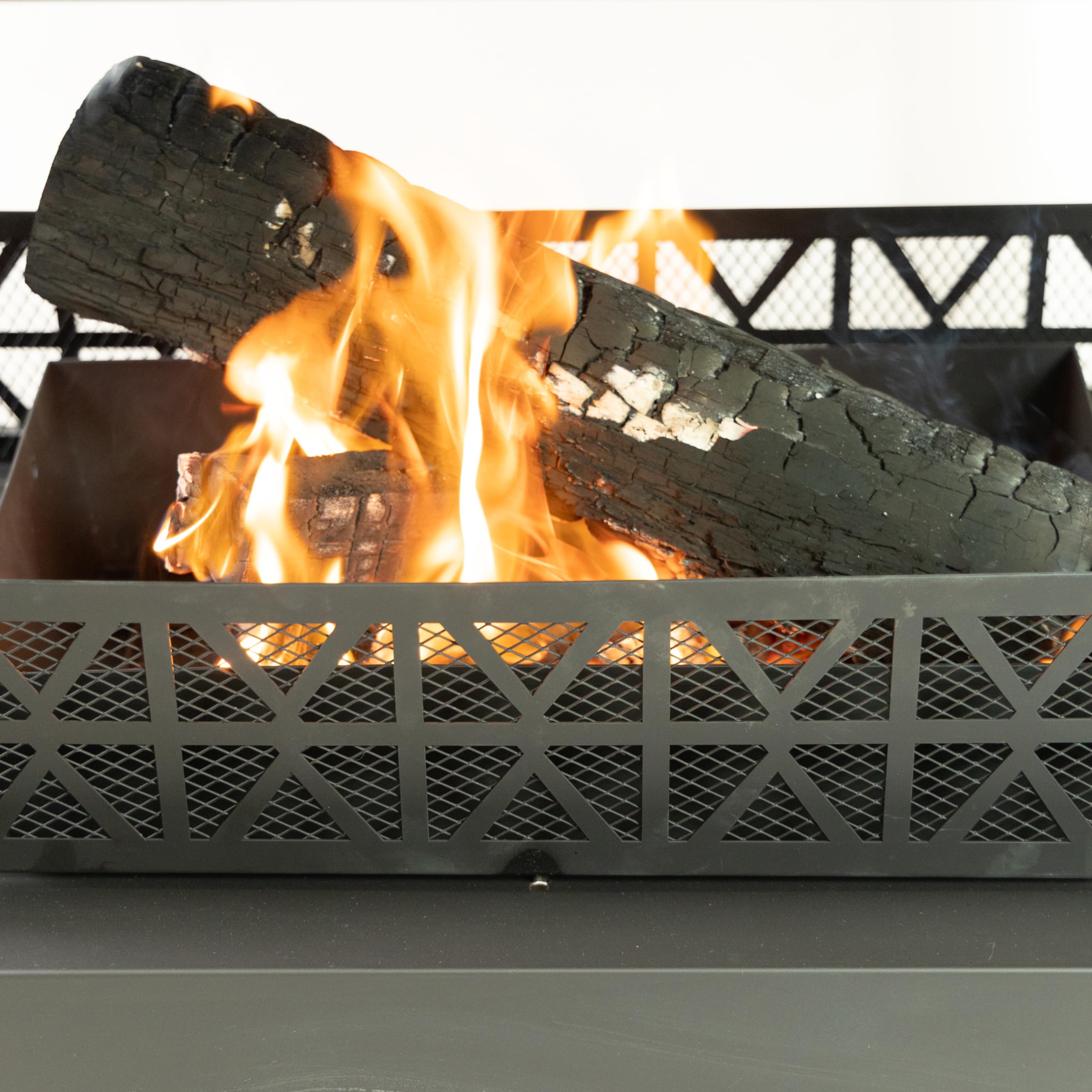 Outdoor Wood Burning Fireplace with Log Storage