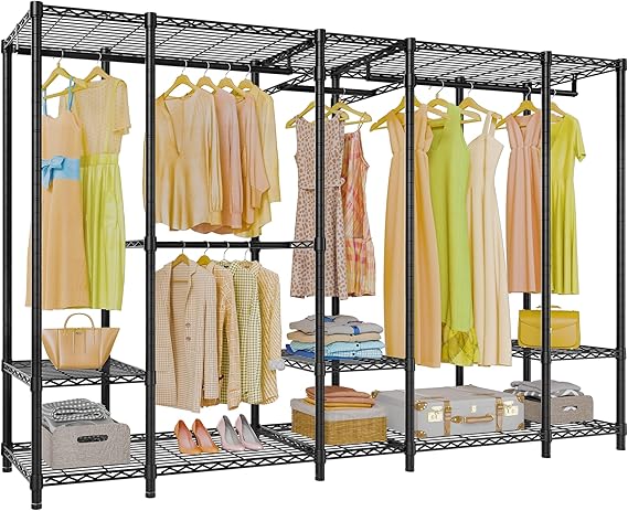 Extra Large Portable Closet Rack with Heavy Duty Metal Frame