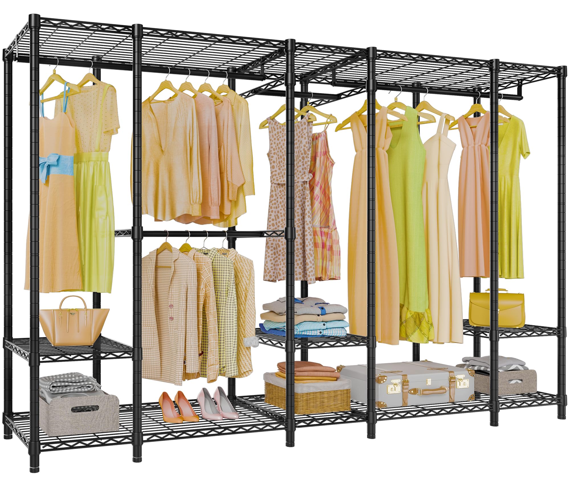 Extra Large Portable Closet Rack with Heavy Duty Metal Frame