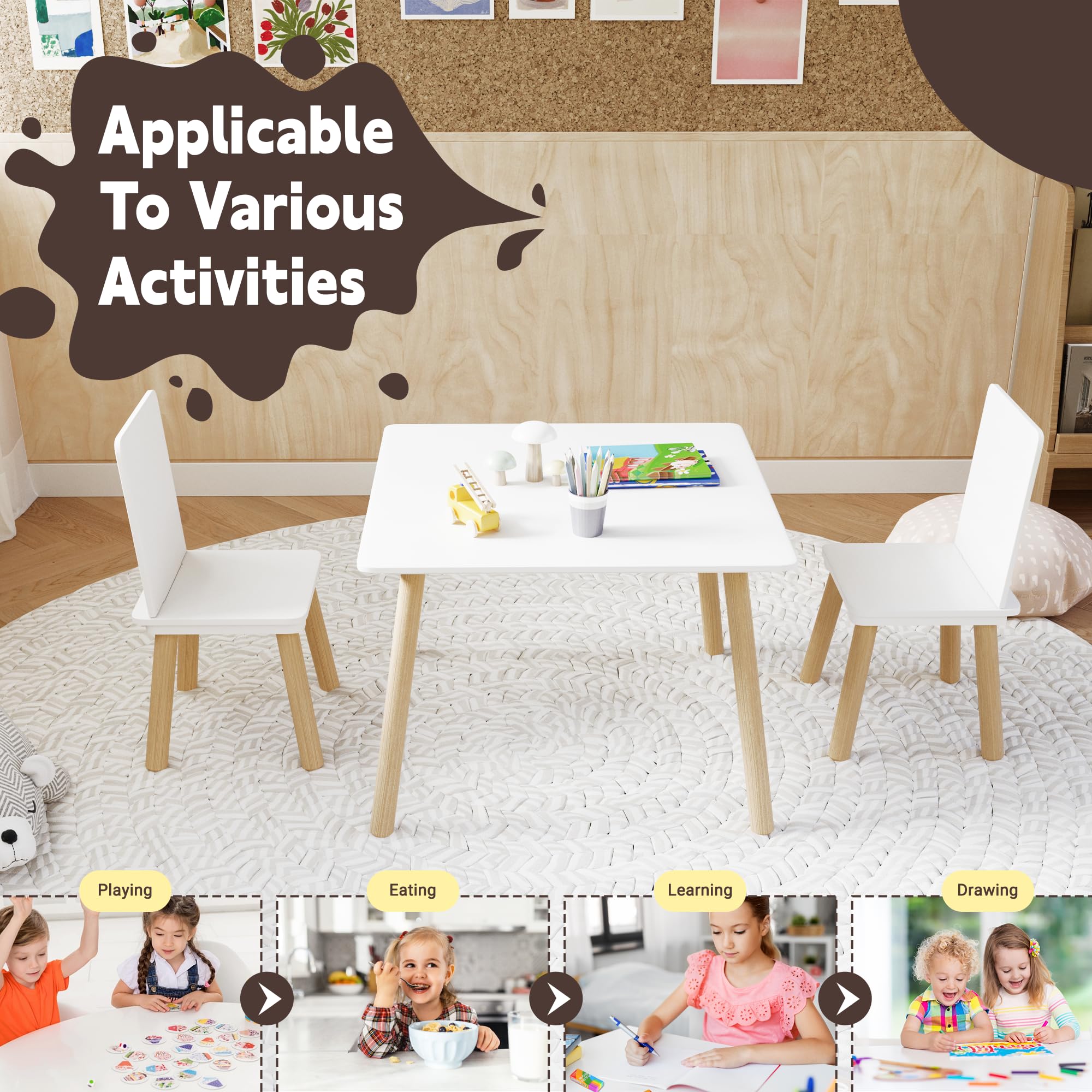 Kids Table and 2 Chairs Set