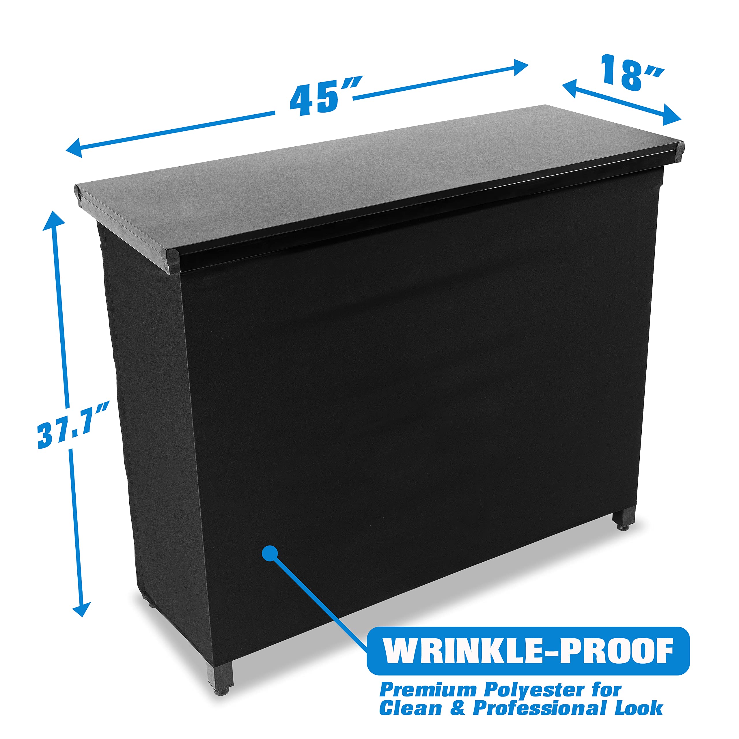 Professional Portable Bar Table with Skirt and Case