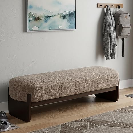 Rectangular Loop Yarn Ottoman Bench