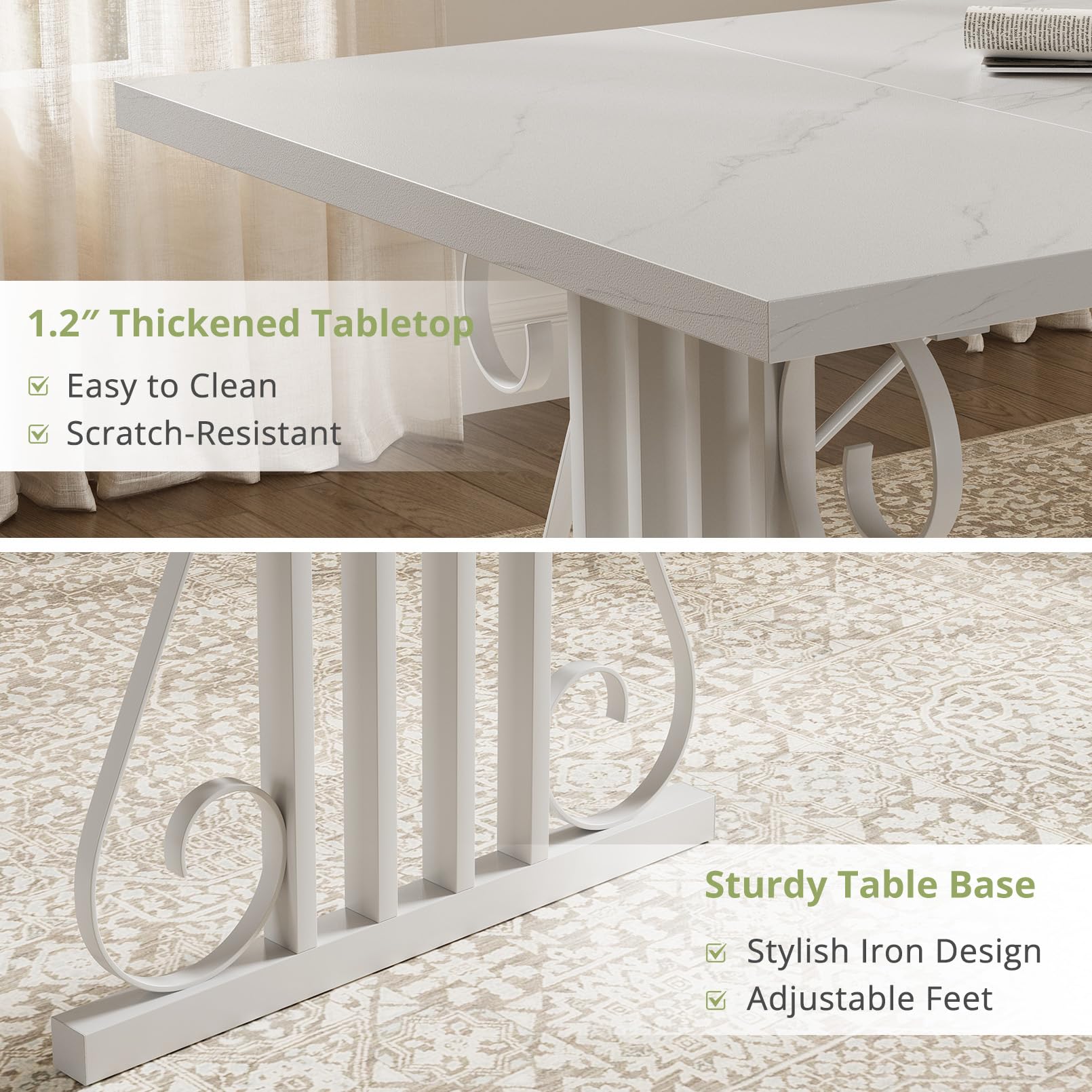 70.87" Rectangular Dining Table for 4-6 People