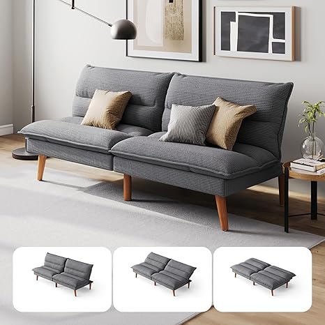 Convertible Corduroy Futon Sofa Bed