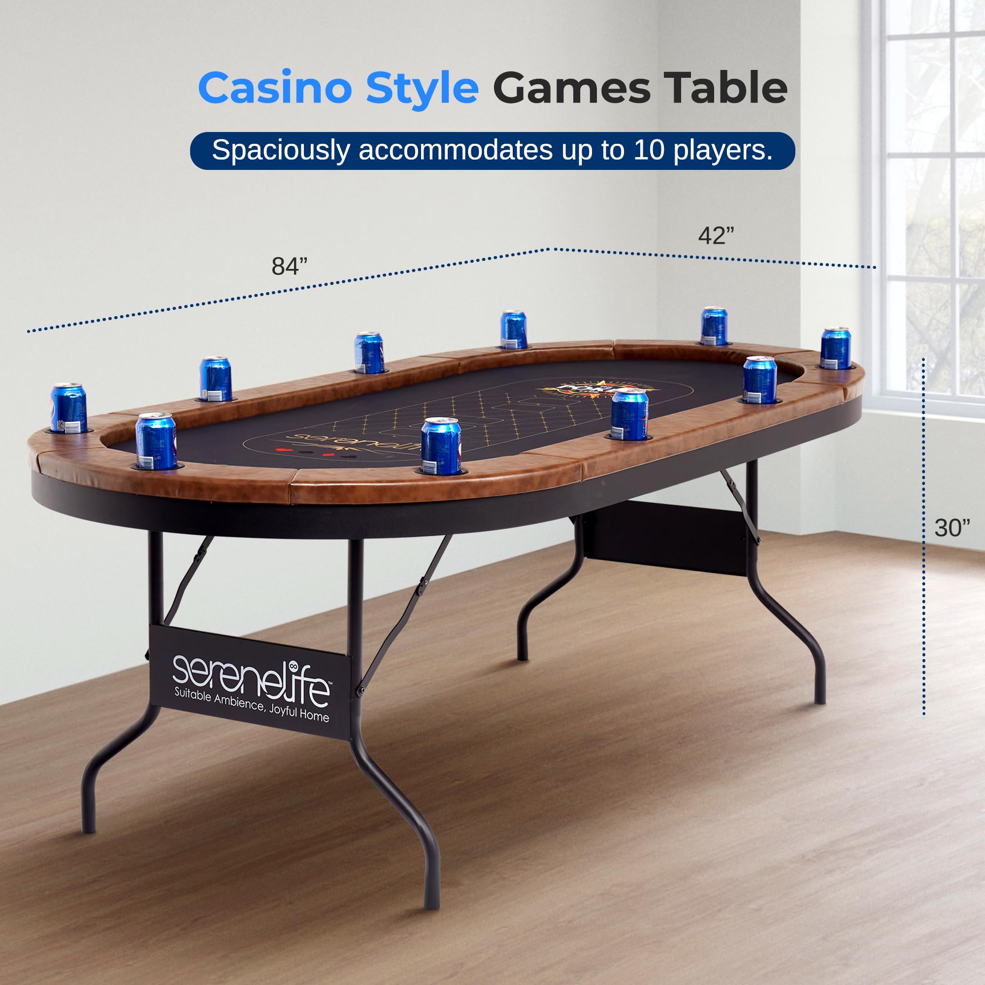 7ft Poker Table for 10 Players