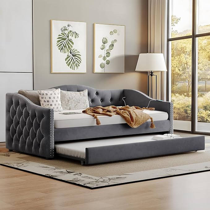 Twin Size Daybed with Storage Drawers and USB Ports