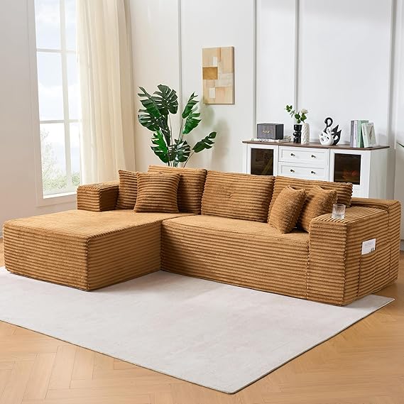 108 Inch Modular Sectional Sofa with Deep Seat and Chaise