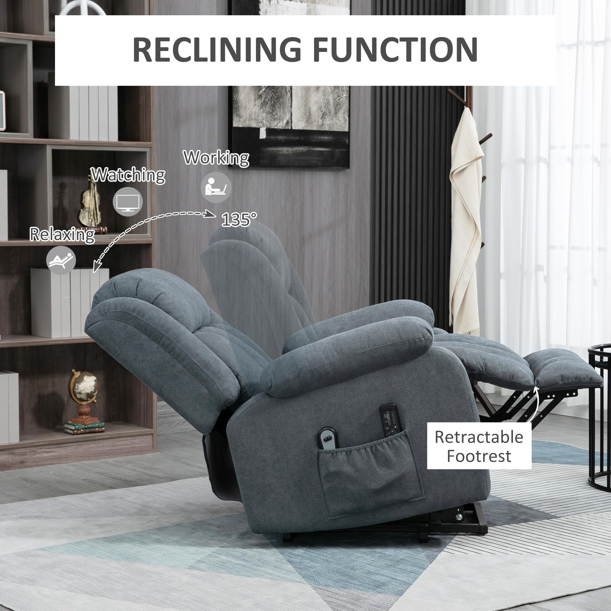 Power Lift Recliner Chair with Massage and Remote Control