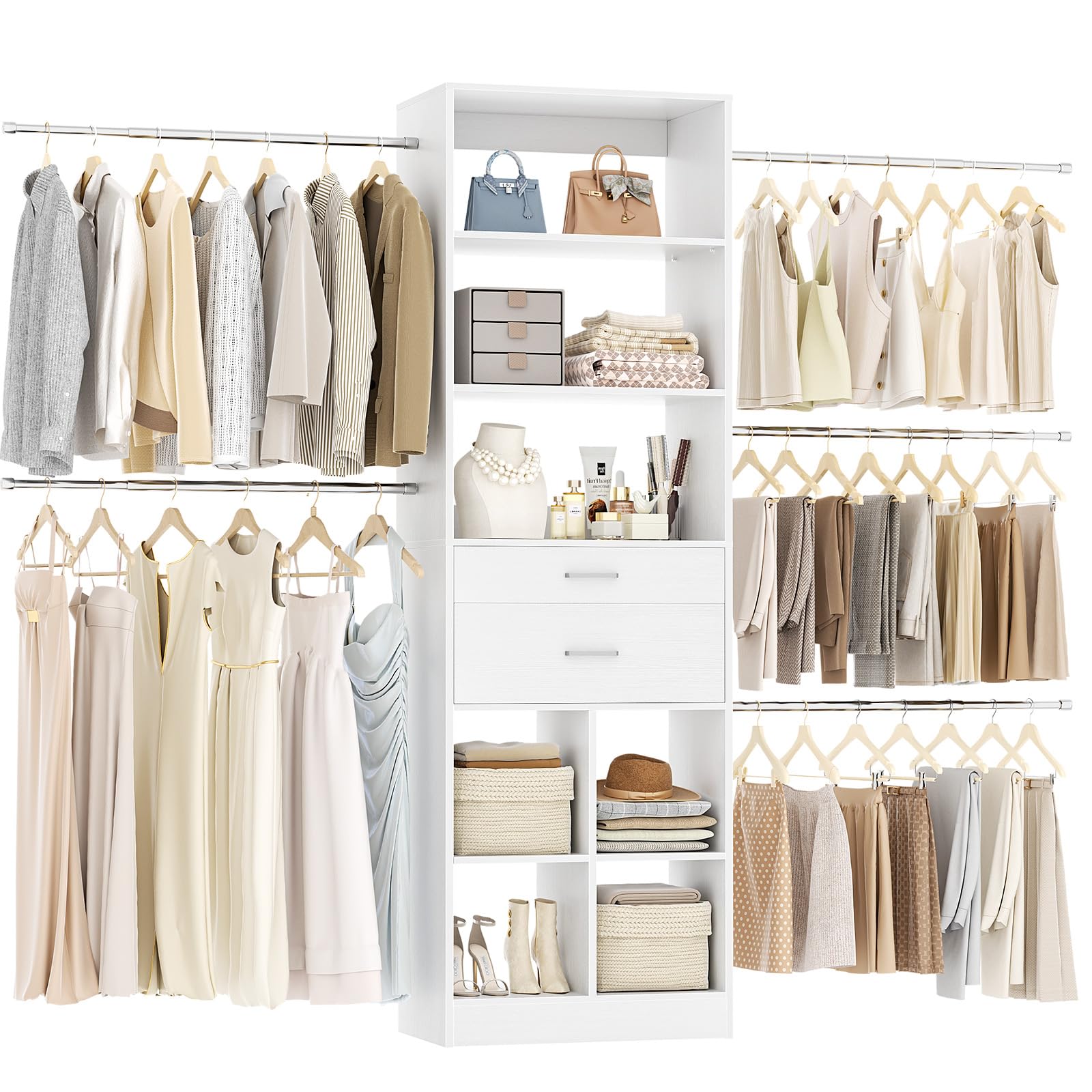 Wall Mount Closet Organizer with Drawers