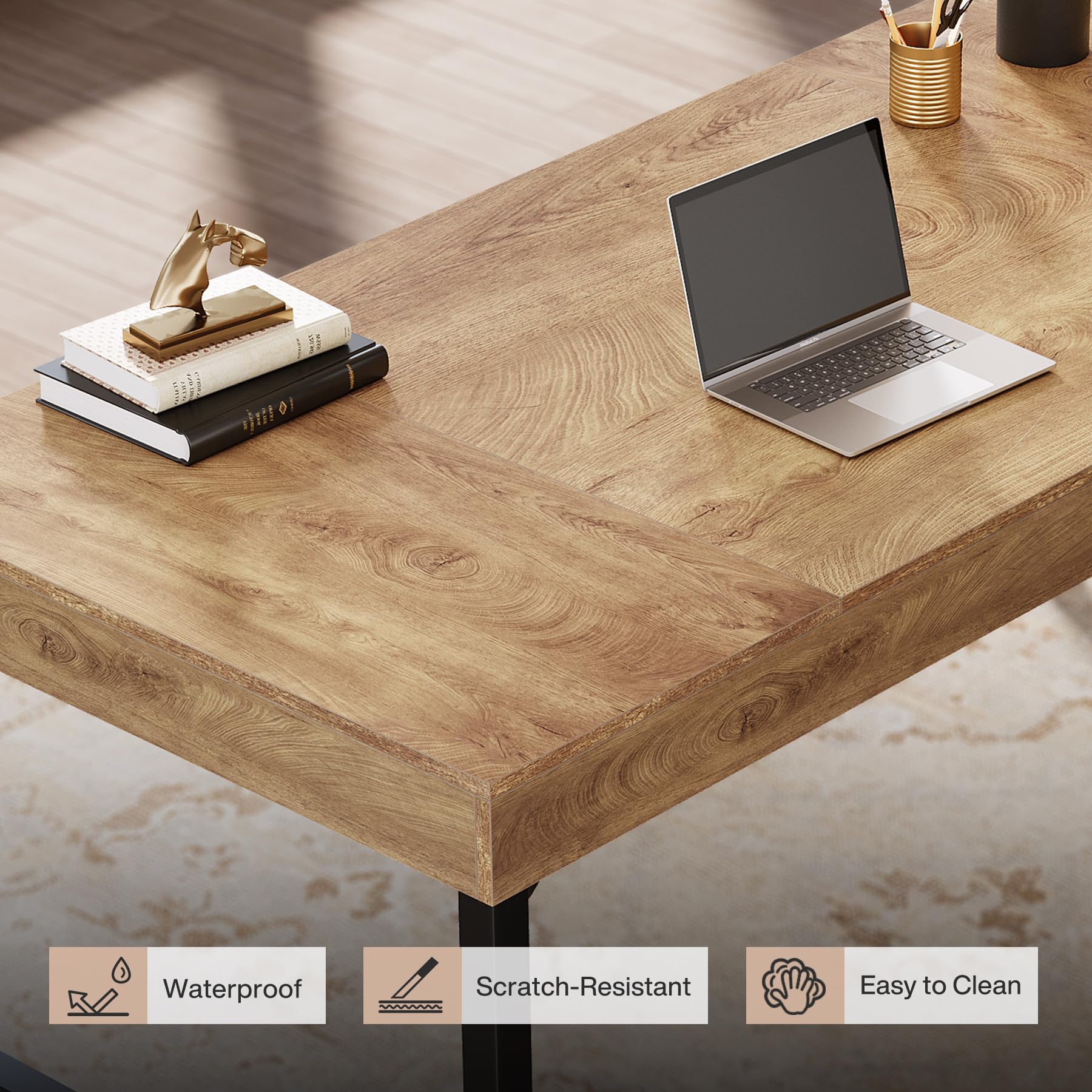 55" Industrial Executive Desk for Home Office