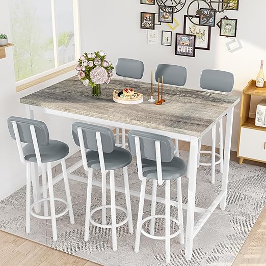 7-Piece Counter Height Dining Set with 6 Chairs