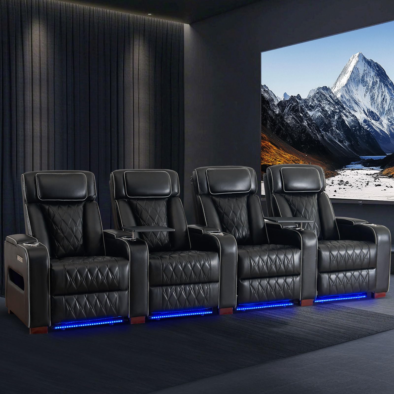 Luxury Home Theater Seating Power Recliner with LED Lighting