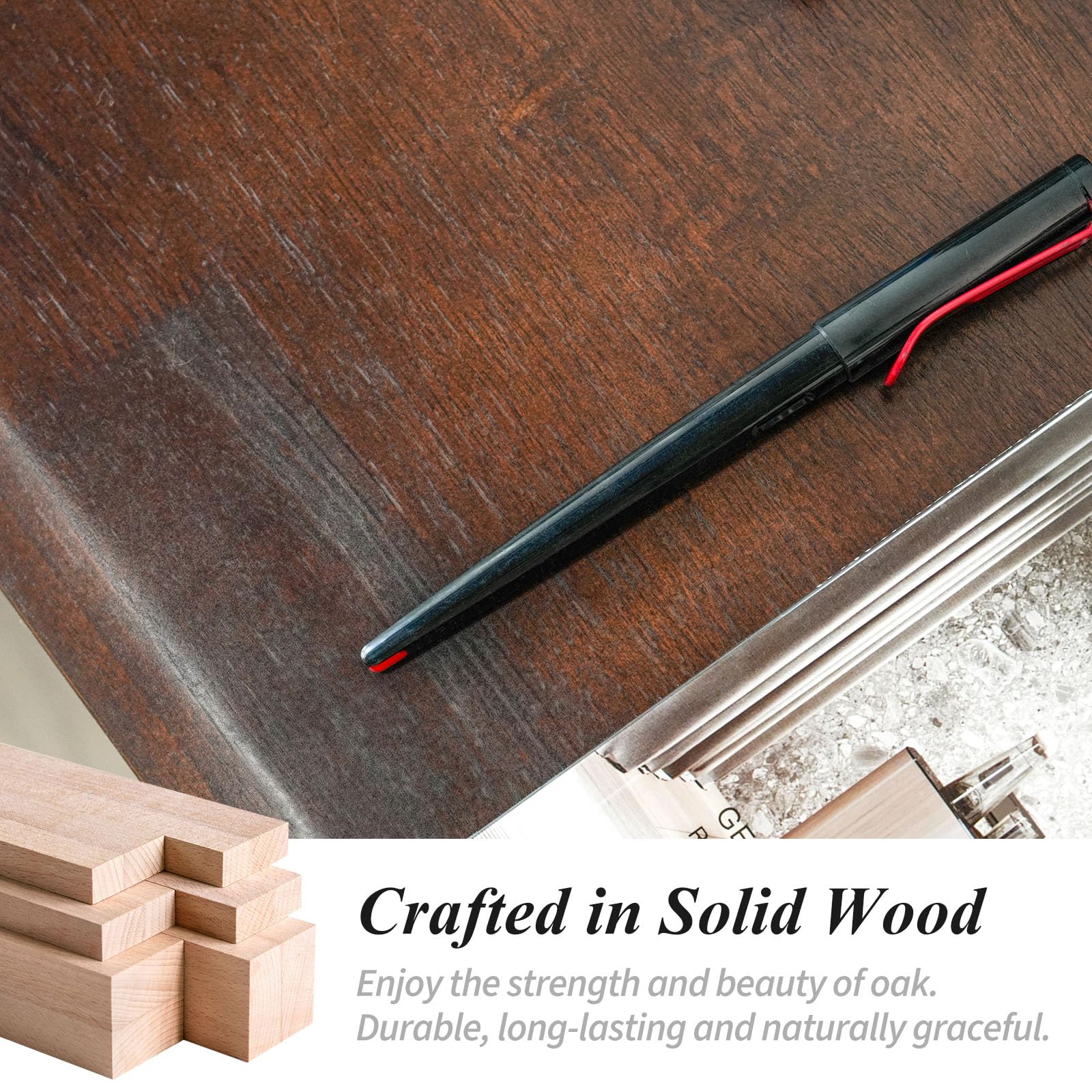 Foldable Oak Computer Desk
