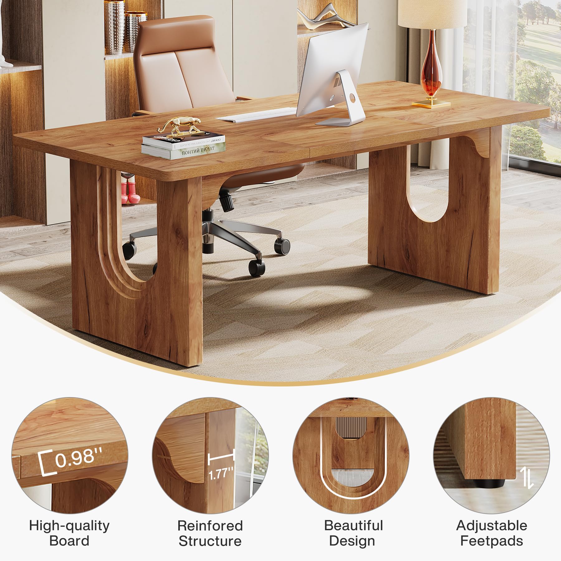 70.9" Executive Desk with Conference Table Design