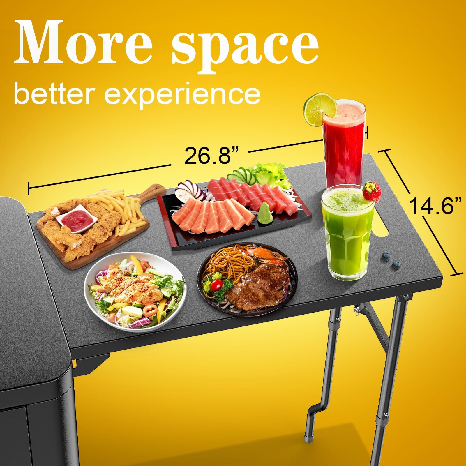 Outdoor Grill Table Cart with Storage