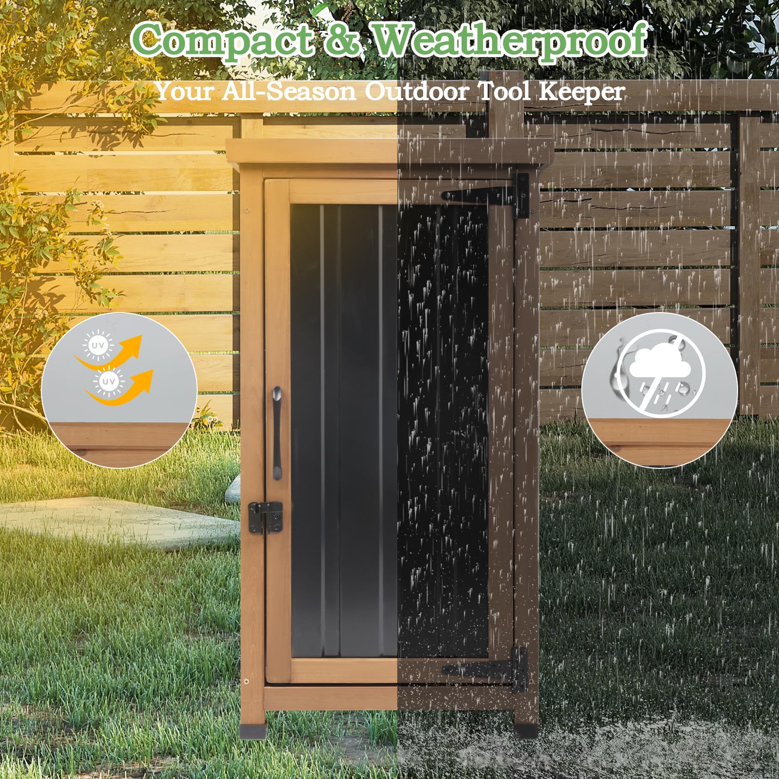 Waterproof Outdoor Storage Cabinet with Metal Top