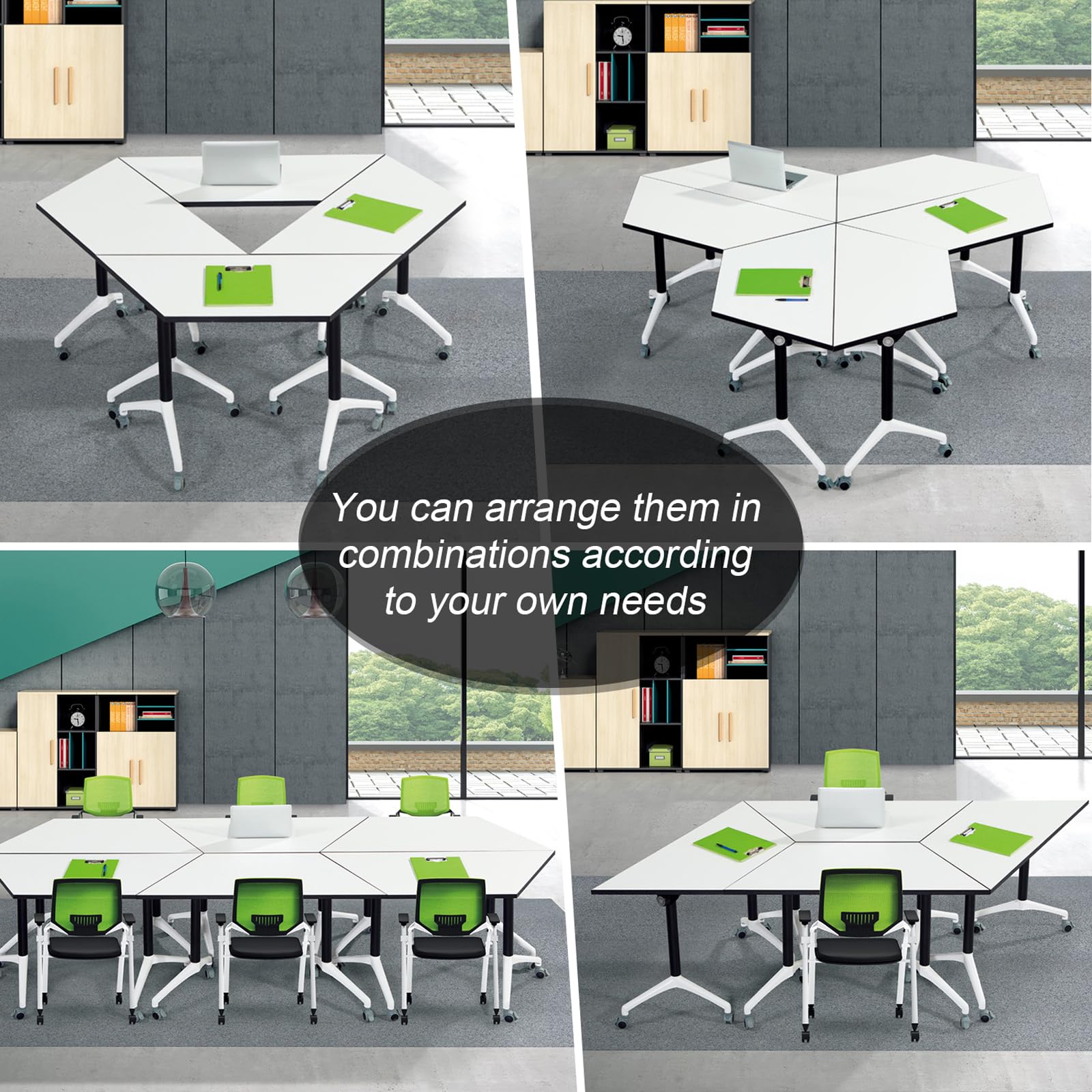 Foldable Conference Room Table with Wheels