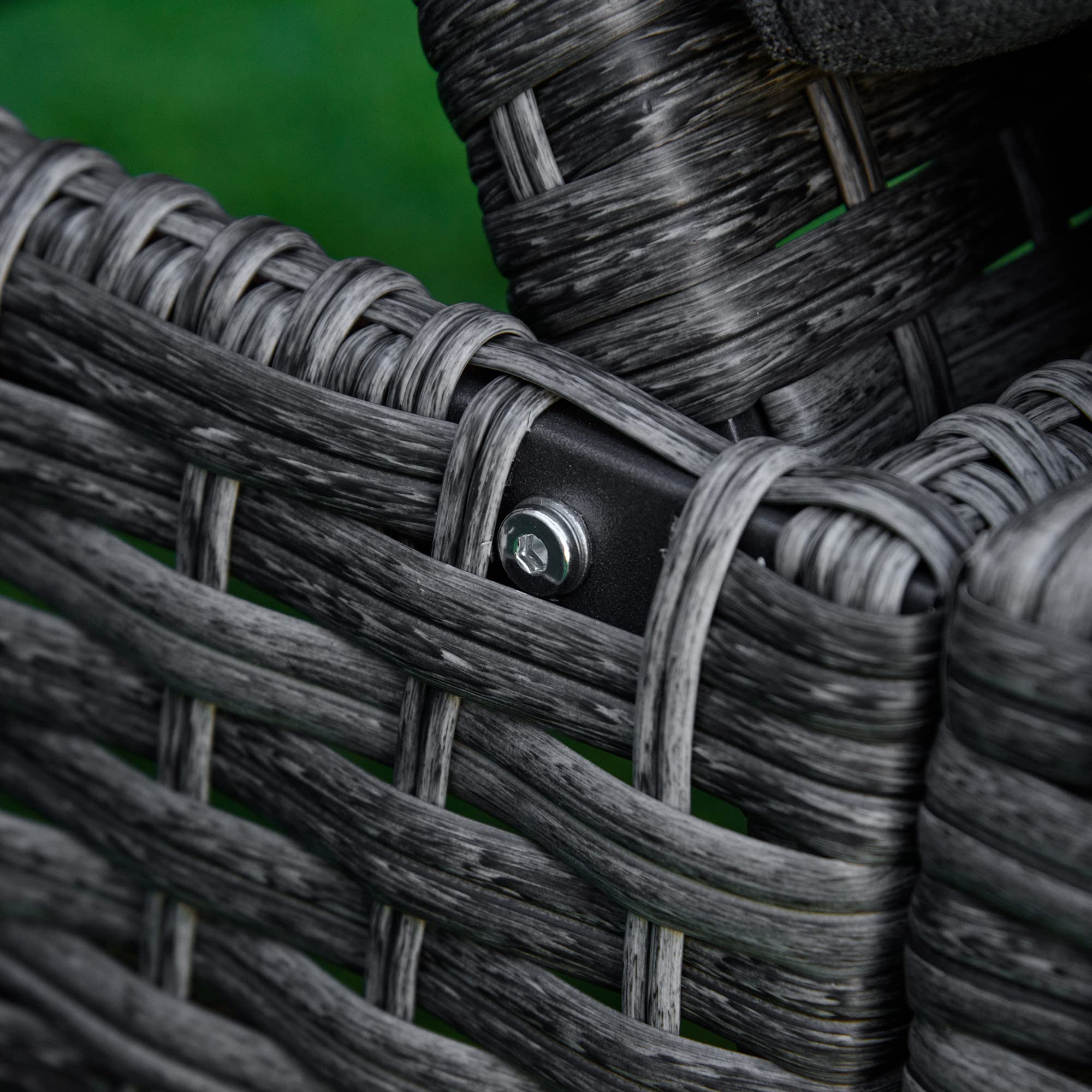 Wicker Chaise Lounge with 4-Position Adjustable Backrest