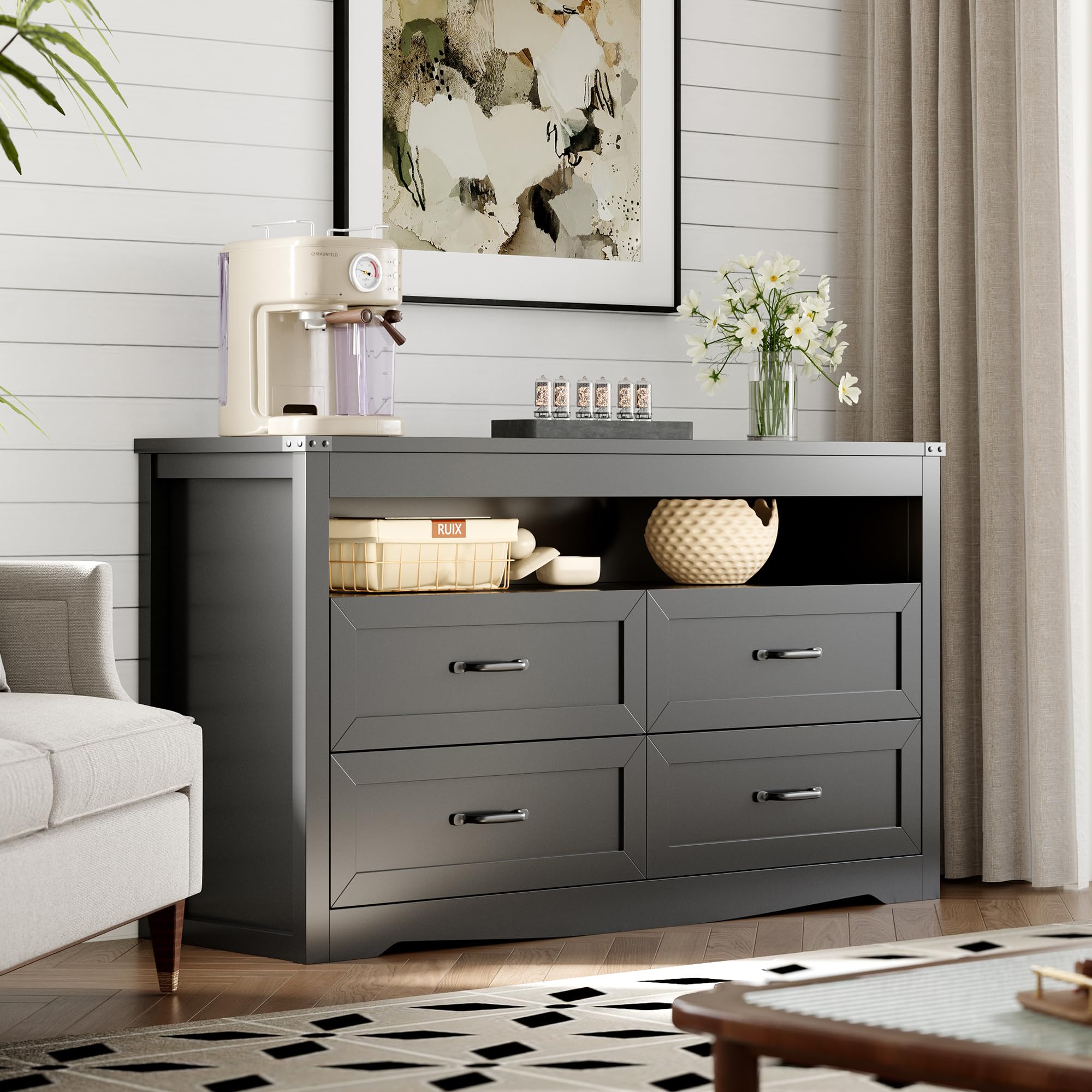 4 Drawer Dresser with LED Lights