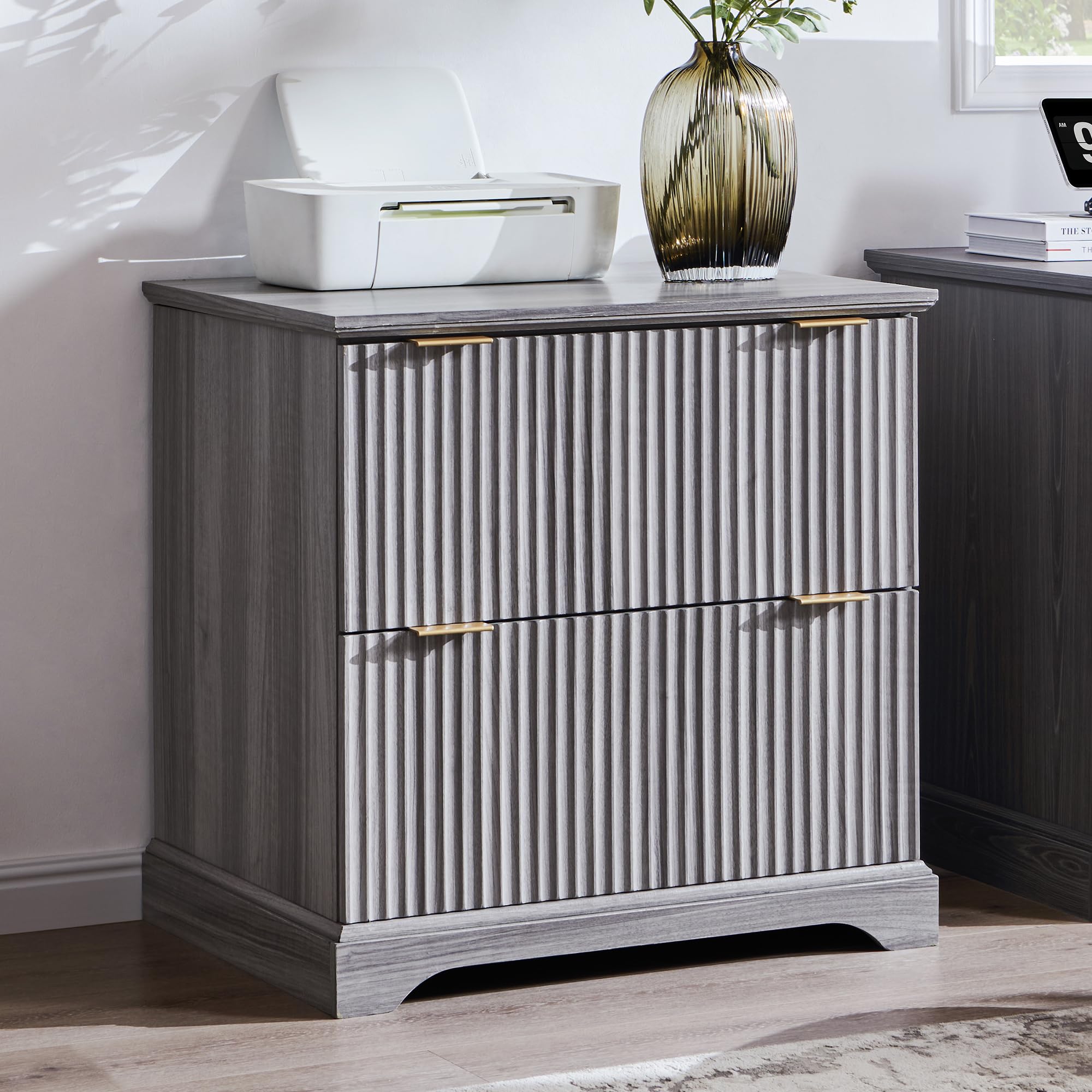 2 Drawer File Cabinet with Charging Station