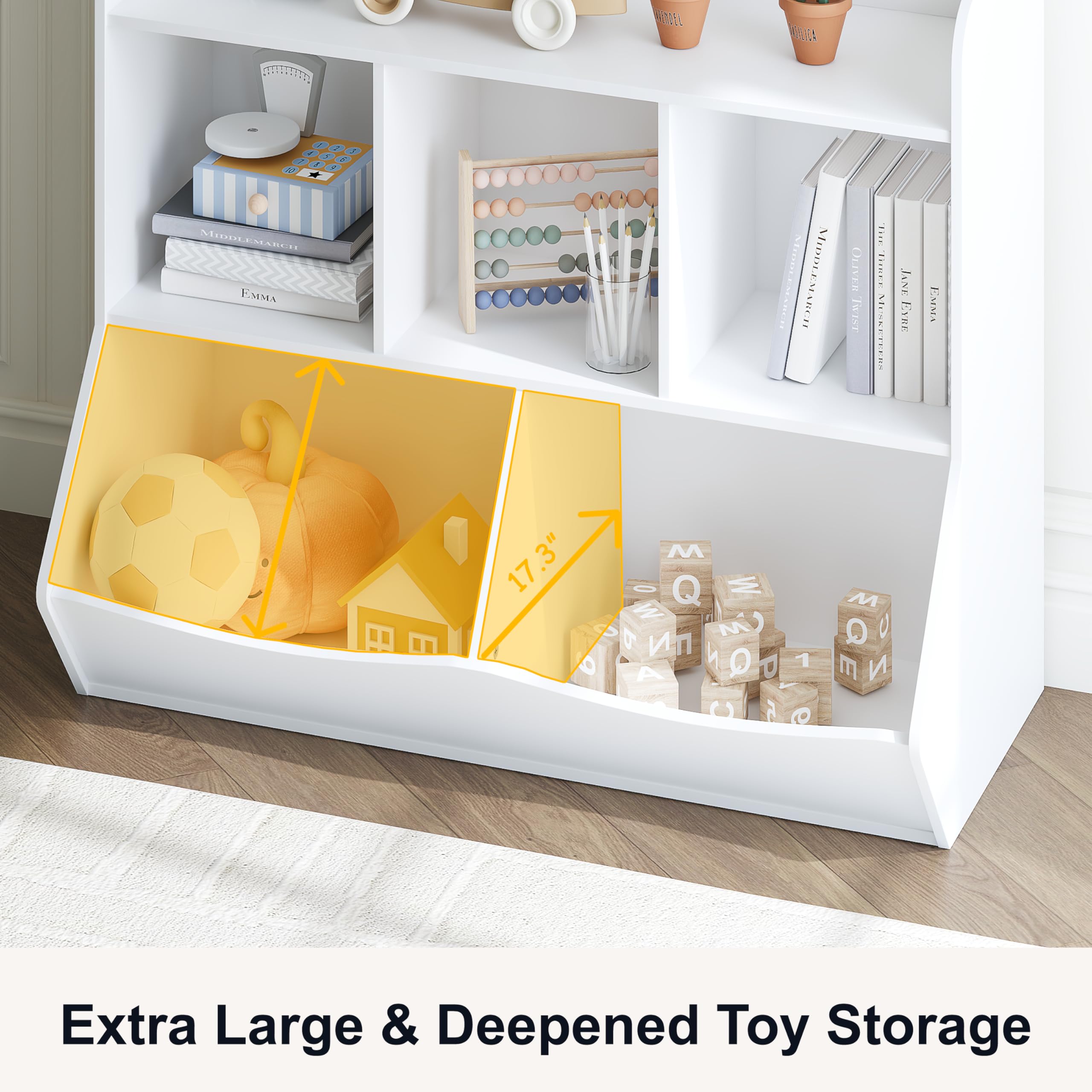 Kids Toy Storage Organizer with Bookcase