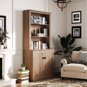 Oak Bookcase with Storage Cabinet