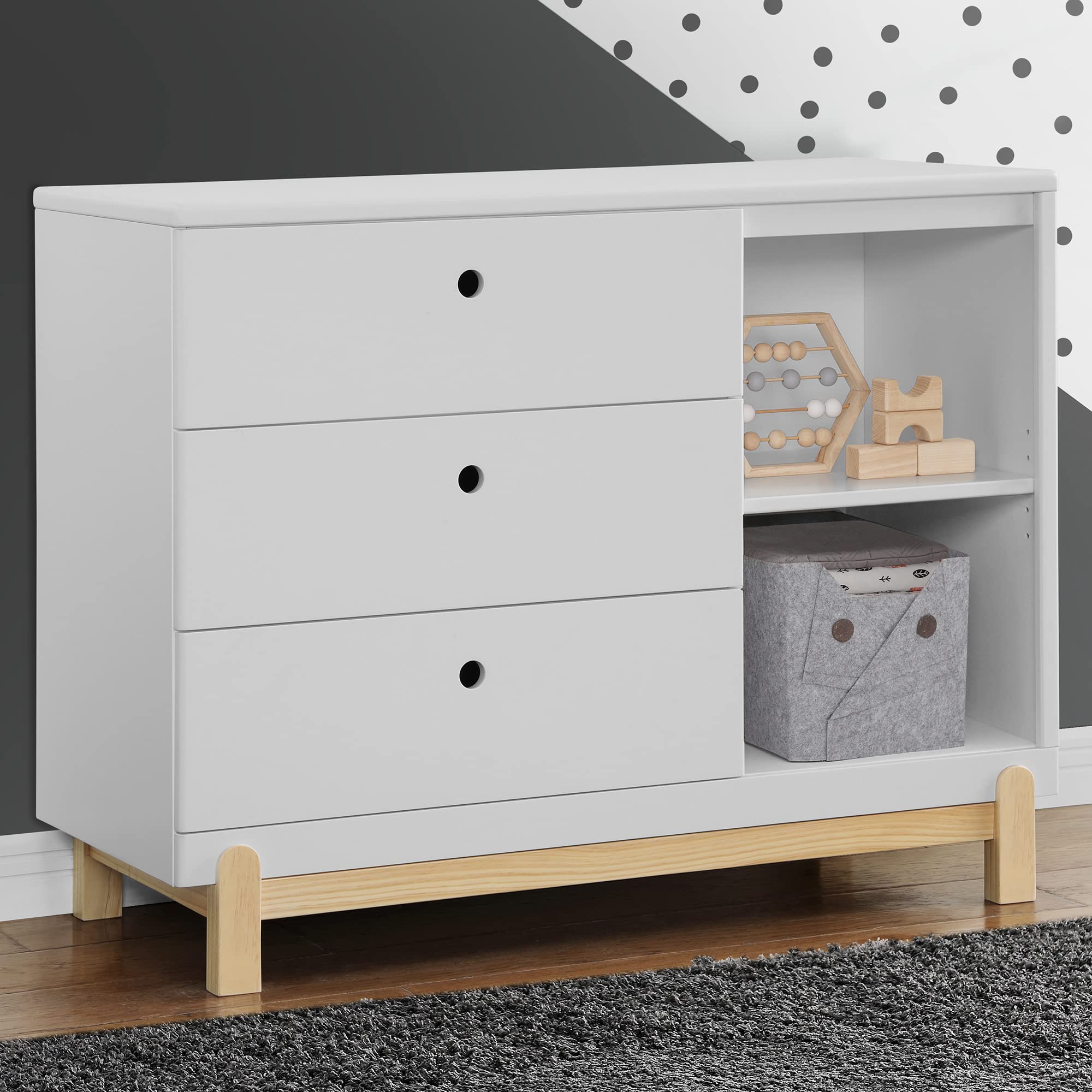 Poppy 3 Drawer Dresser with Cubbies