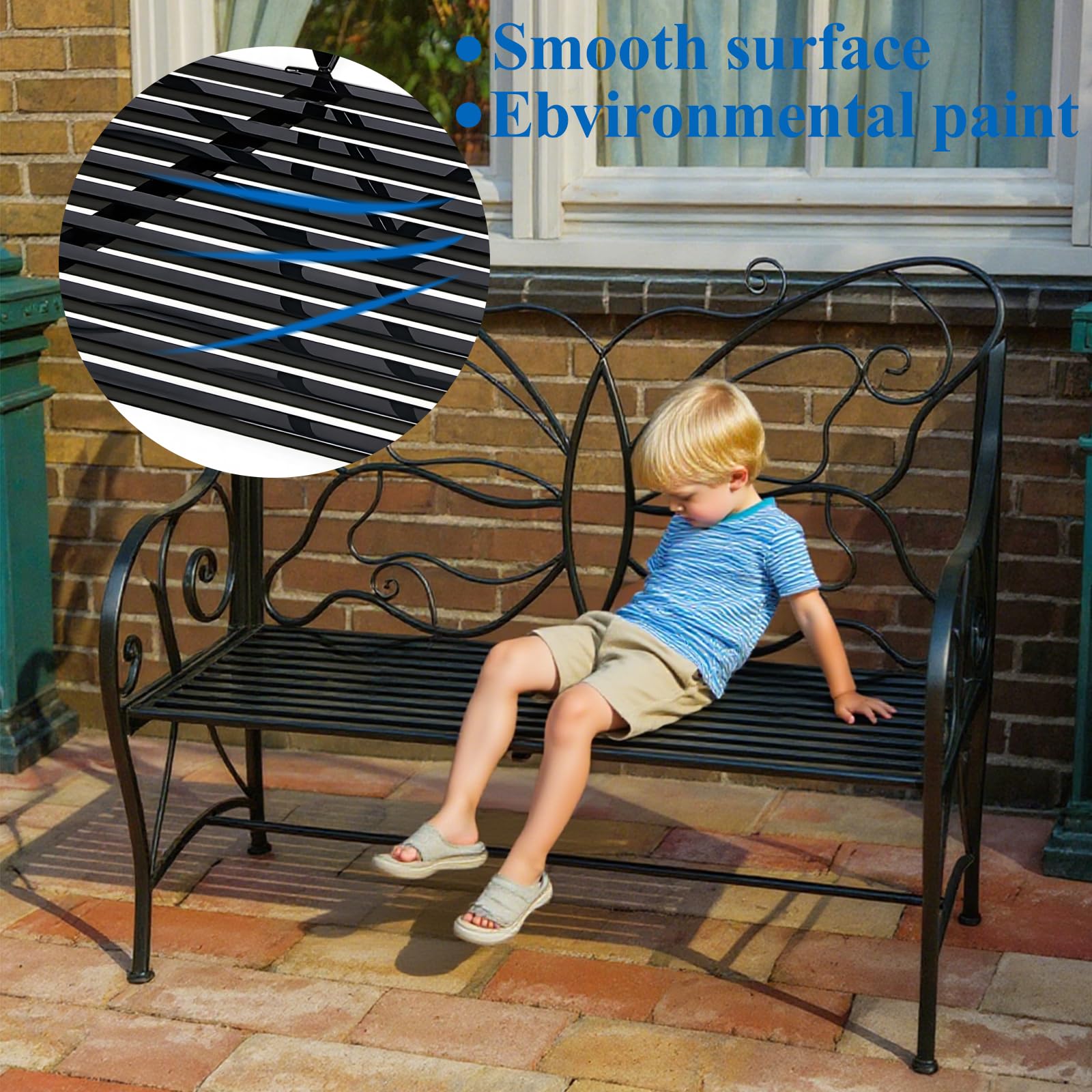 Cast Iron Butterfly Garden Bench