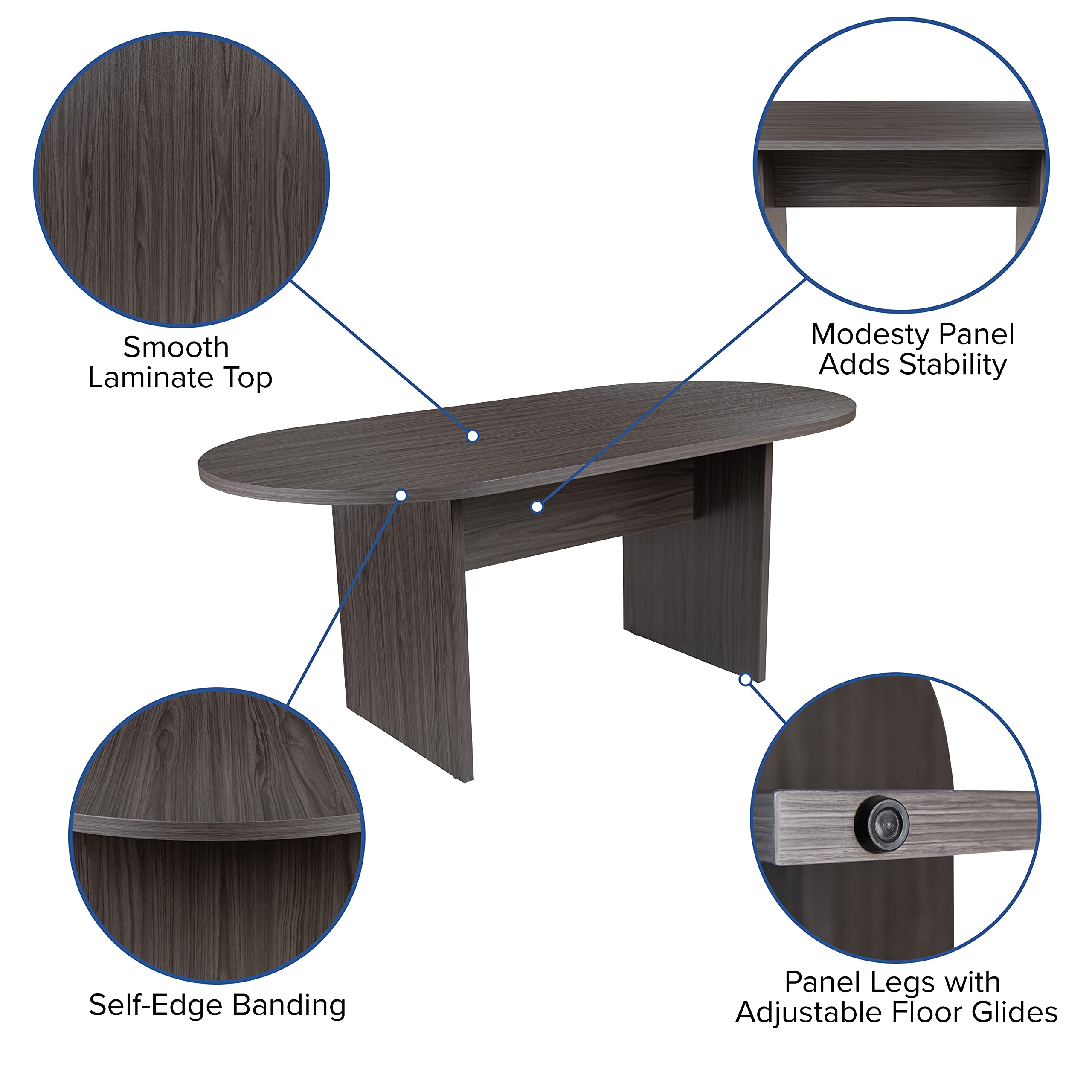 Oval Conference Table Set with Executive Chairs
