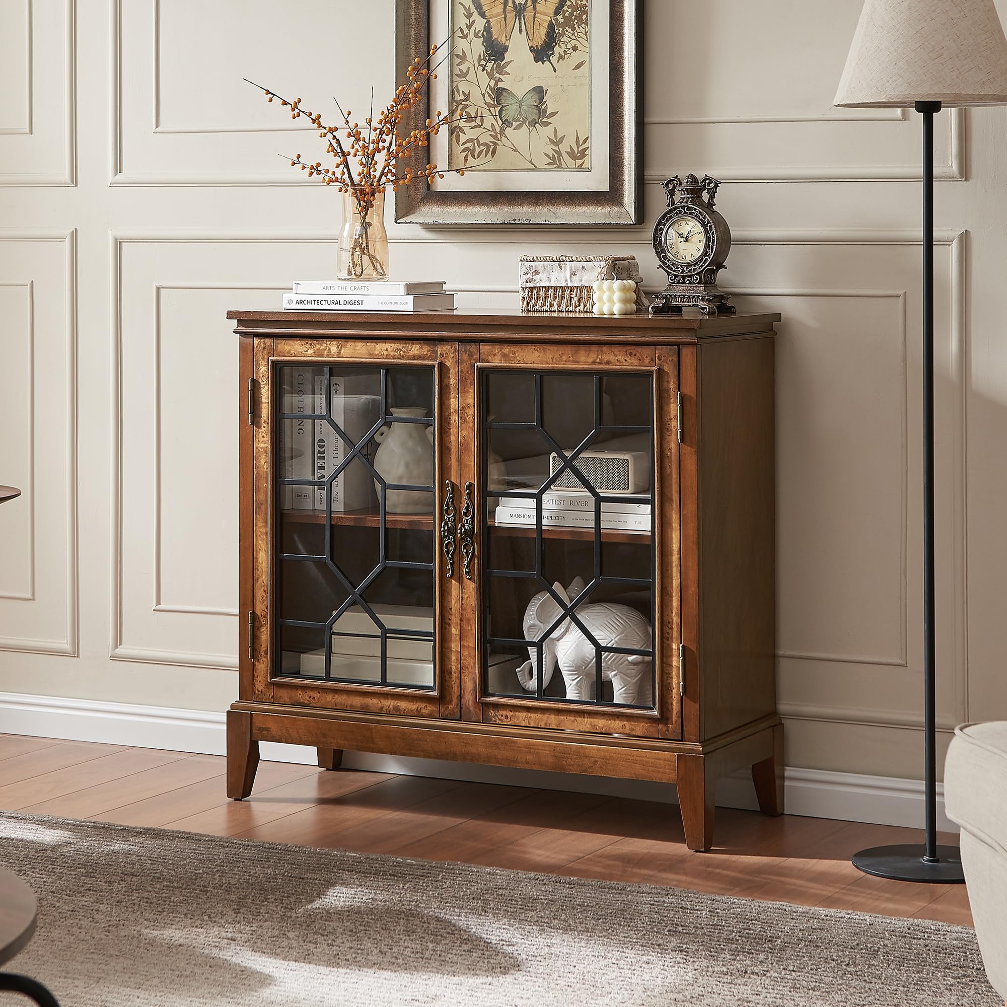 36" Vintage Storage Cabinet with Solid Wood Legs