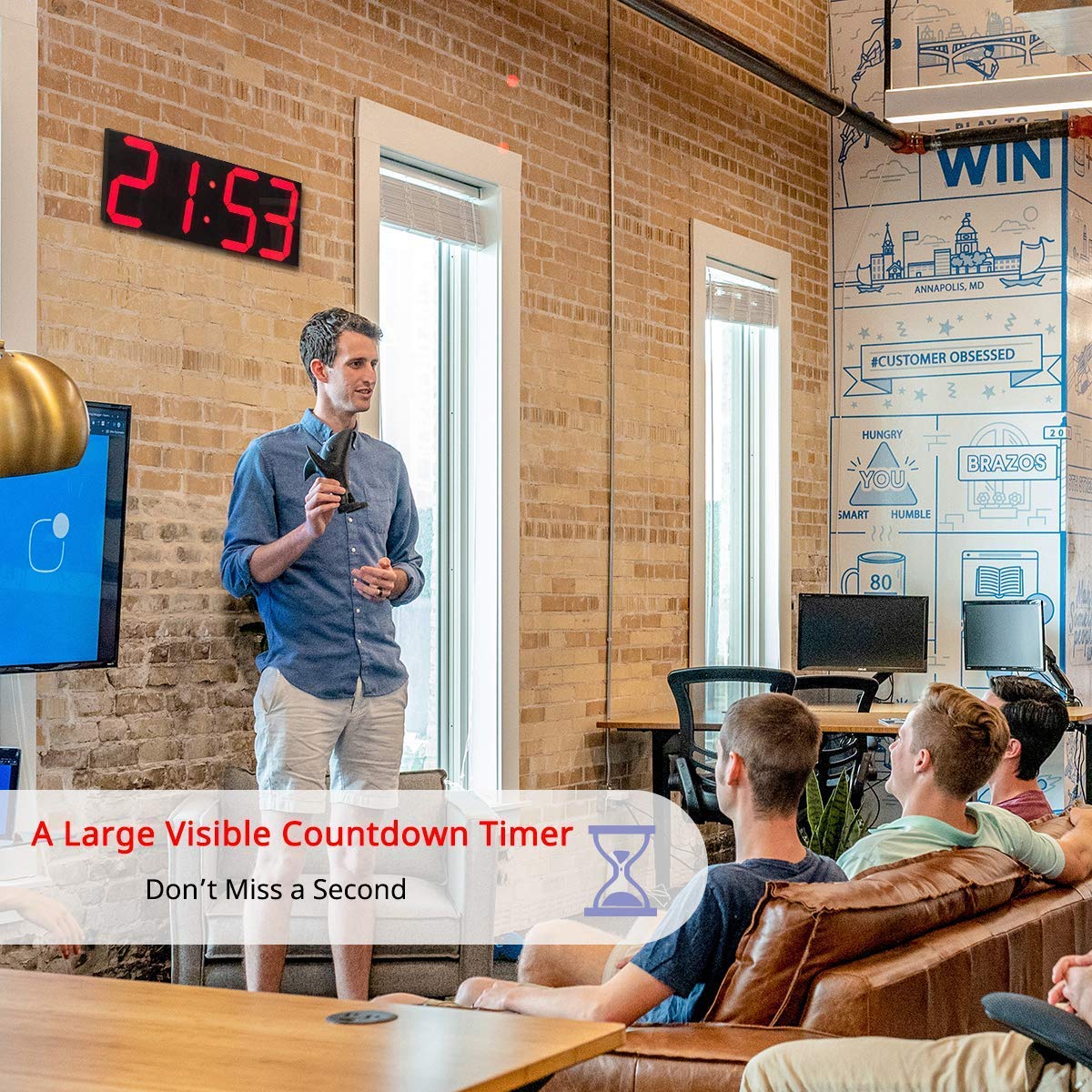 18 Inch Oversized Digital Wall Clock LED Display