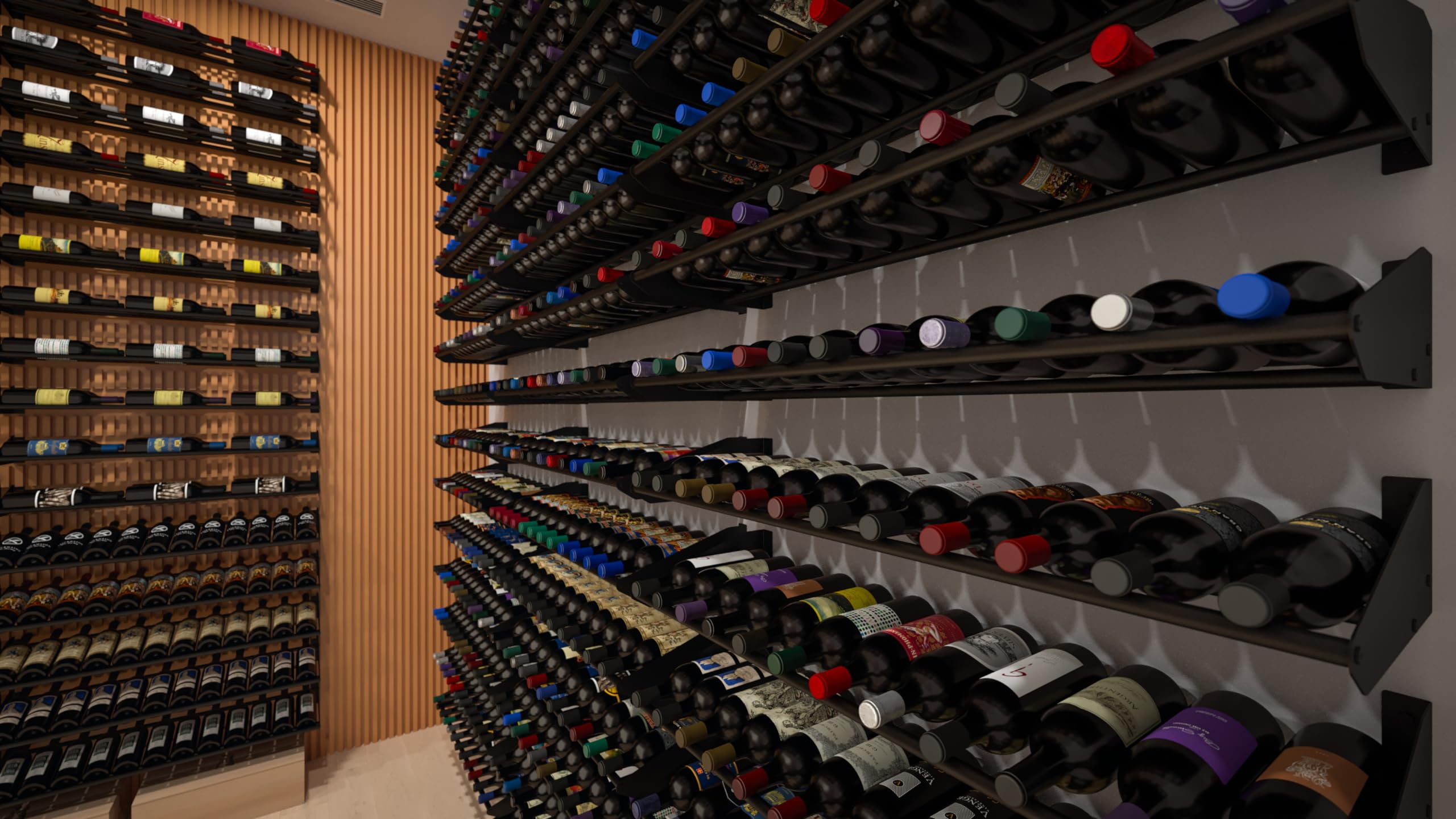 Wall Mount Wine Rack 12 Bottle Matte Black