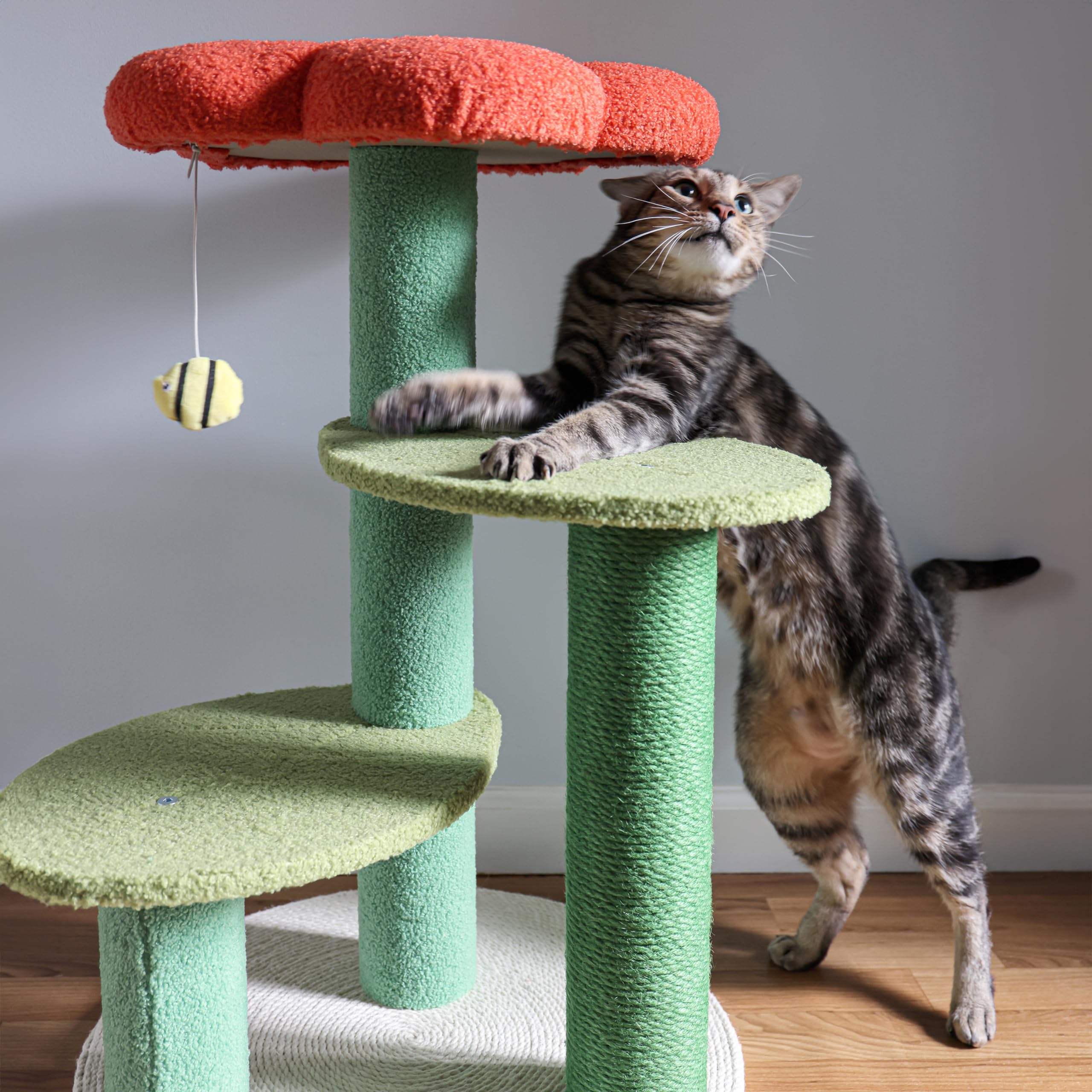 3-Tier Flower Cat Tree with Scratching Posts